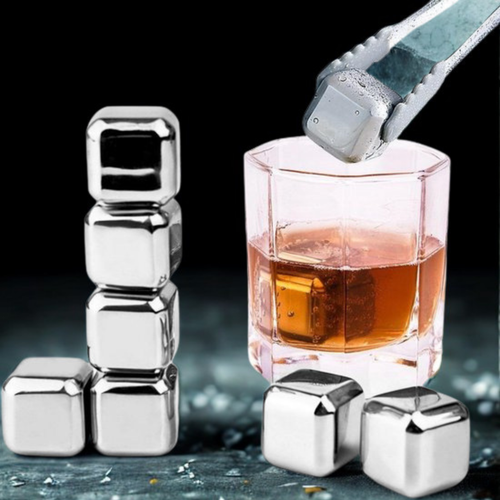 RVS Koelblokjes Set - Herbruikbaar - Smeltvrij - 4 Stuks -