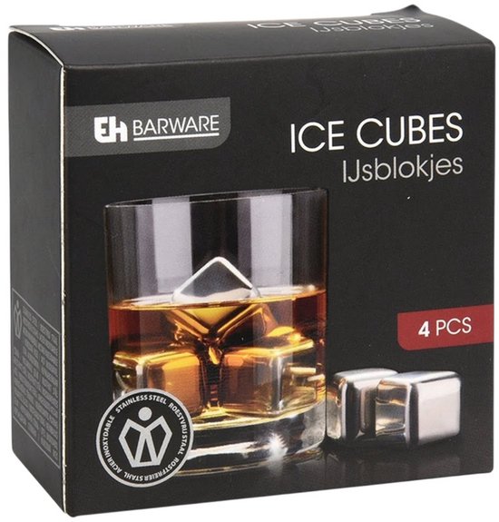RVS Koelblokjes Set - Herbruikbaar - Smeltvrij - 4 Stuks -